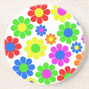 Hippy blommaCollage Underlägg Sandsten