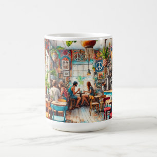 Hippy Cafe i Miami Watercolor Kaffemugg
