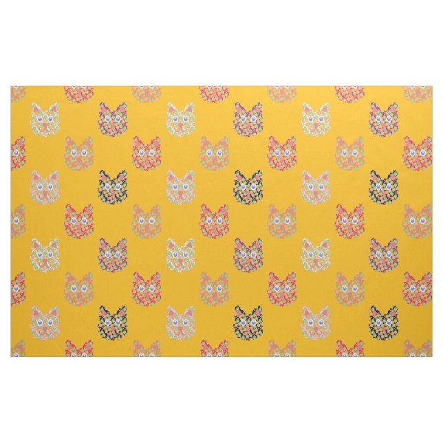 Hippy Cats of Summer Tyg (Fat Quarter)