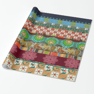 Hippy chic mönster för bohemisk Boho MOD Presentpapper