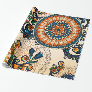 Hippy chic mönster för färgrik bohemisk Boho MO Presentpapper