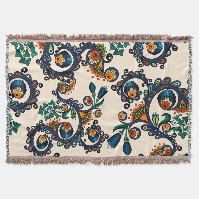 Hippy chic mönster för färgrik bohemisk Boho MOD Filt (Framsidan)