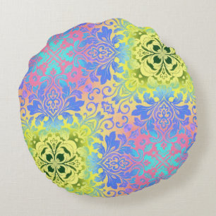 hippy chic turkos gult aqua bohemian rund kudde