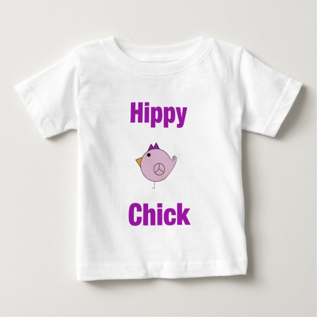Hippy Chick - Baby T Shirt (Framsida)