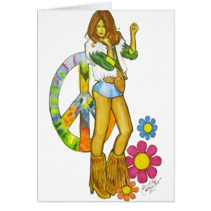 Hippy chick hälsningskort