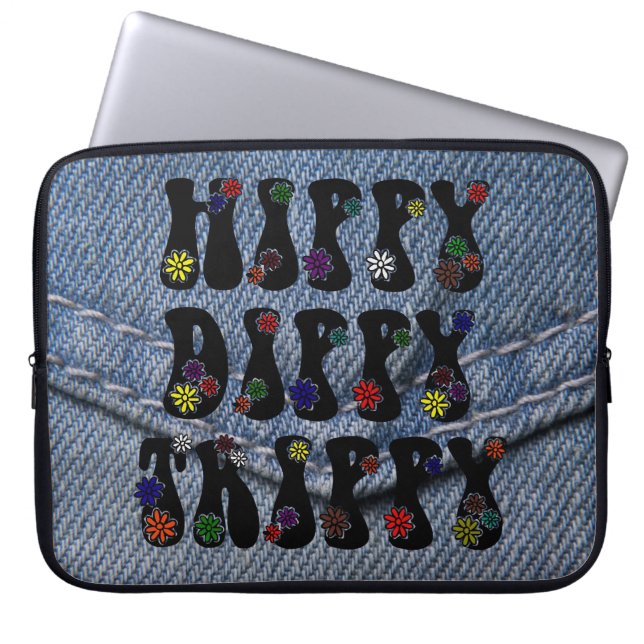 Hippy Dippy Trippy för Retro 60-tal Laptop Sleeve (Framsidan)