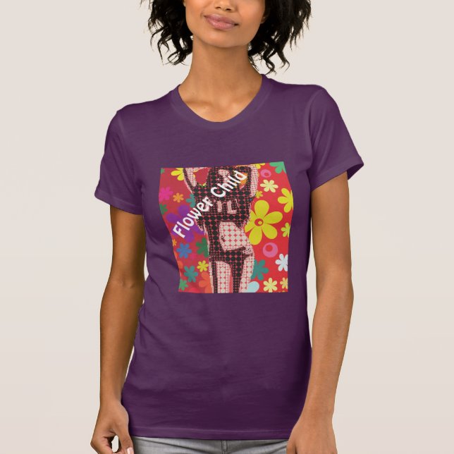 Hippy Flower child slogan 60 s-tema T Shirt (Framsida)
