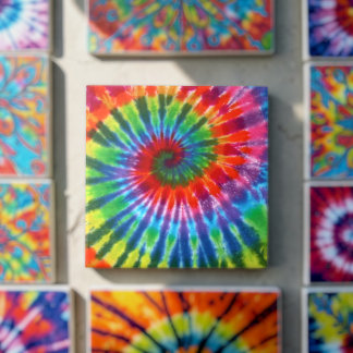 Hippy Fredagsstämning Retro 60-Tal Tie Dye Kakelplatta