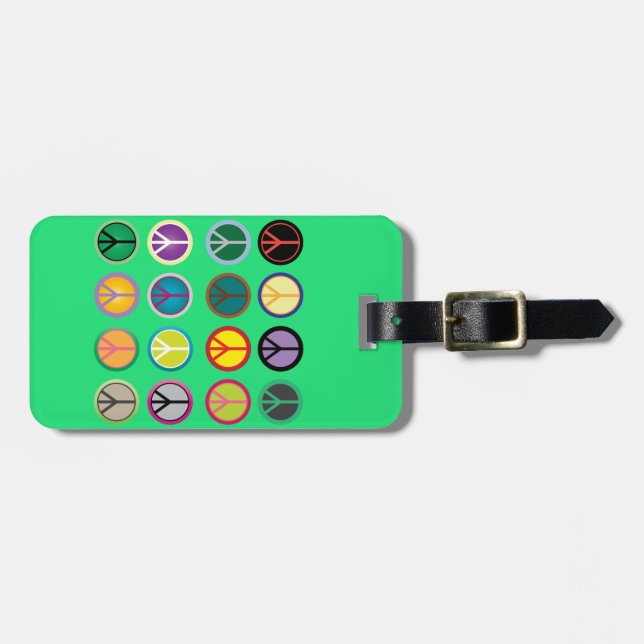 Hippy fredstecken 60 s färglöst mönster bagagebricka (Horisontell Framsida)