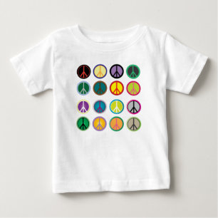 Hippy fredstecken 60 s färglöst mönster t shirt
