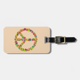 Hippy fredstecken-blommor bagagebricka