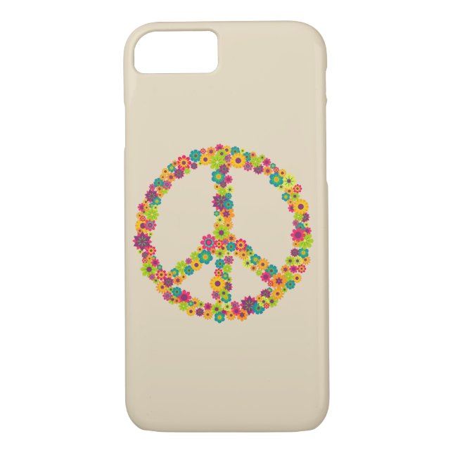 Hippy fredstecken-blommor Case-Mate iPhone skal (Baksida)