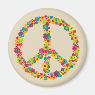 Hippy fredstecken-blommor magnet