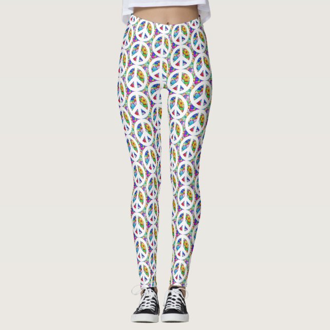 Hippy-fredstecken Leggings (Framsida)