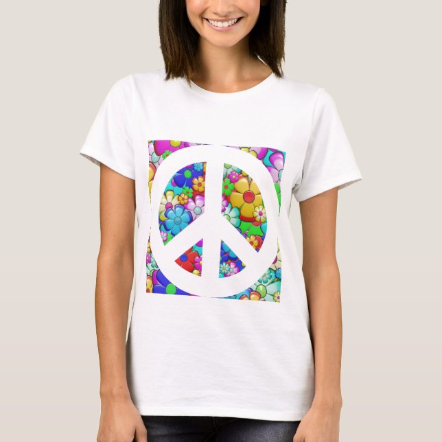 Hippy-fredstecken T Shirt (Framsida)