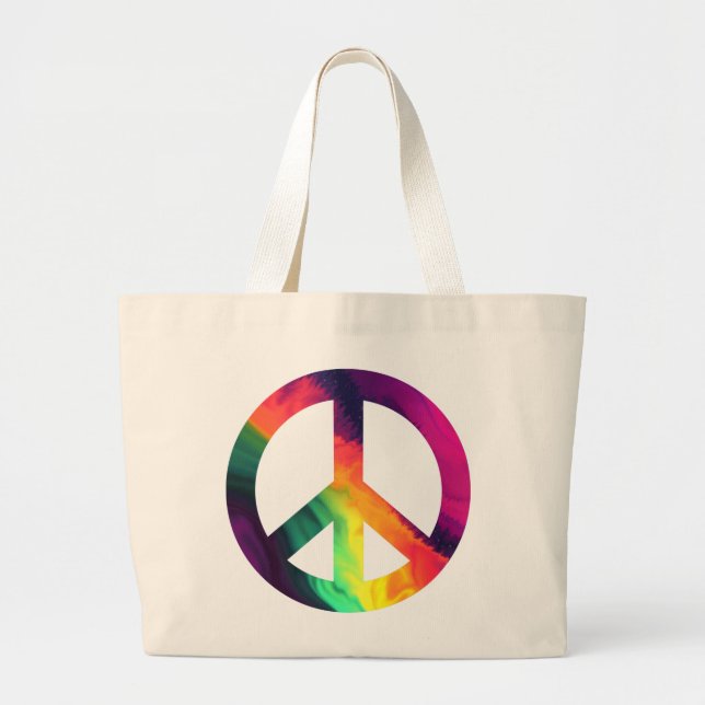Hippy fredstecken Tote Bag Jumbo Tygkasse (Framsidan)