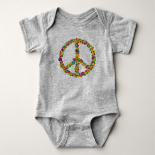 Hippy fredsteckenblommor t shirt