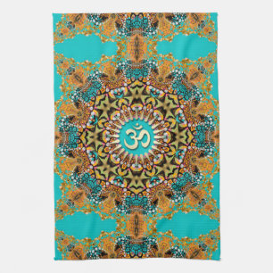 Hippy Goa Psychedelic Batik OM Trasa Banner Kökshandduk