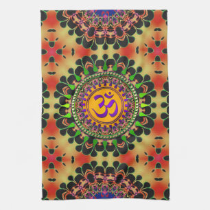 Hippy Goa Sol 'delica Lila OM Trasa Banner Kökshandduk