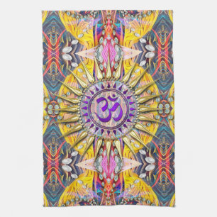 Hippy Goa Solar Lila OM Trasa Banner Kökshandduk