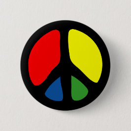 Hippy Groovy Peace Symbol Knapp
