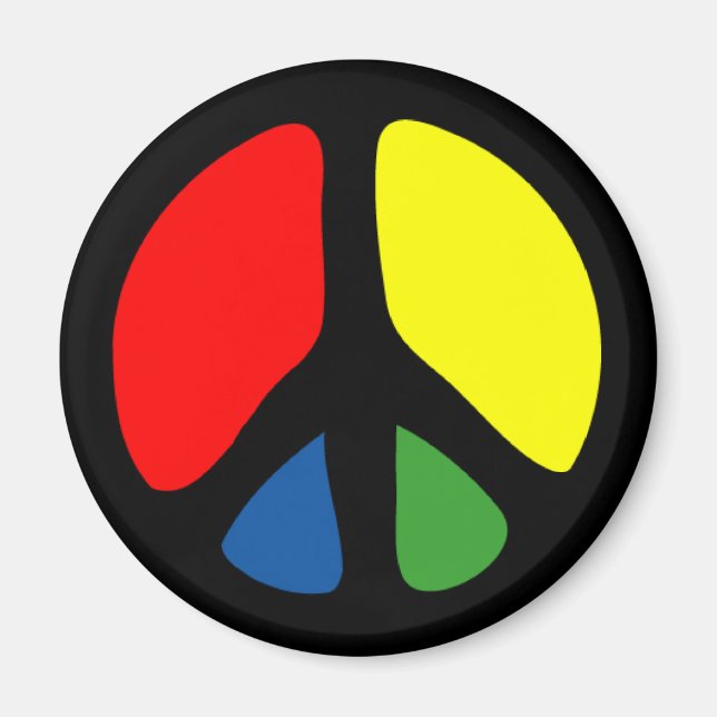 Hippy Groovy Peace Symbol Magnet (Framsidan)