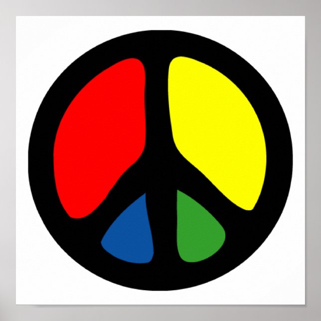 Hippy Groovy Peace Symbol Poster (Framsidan)