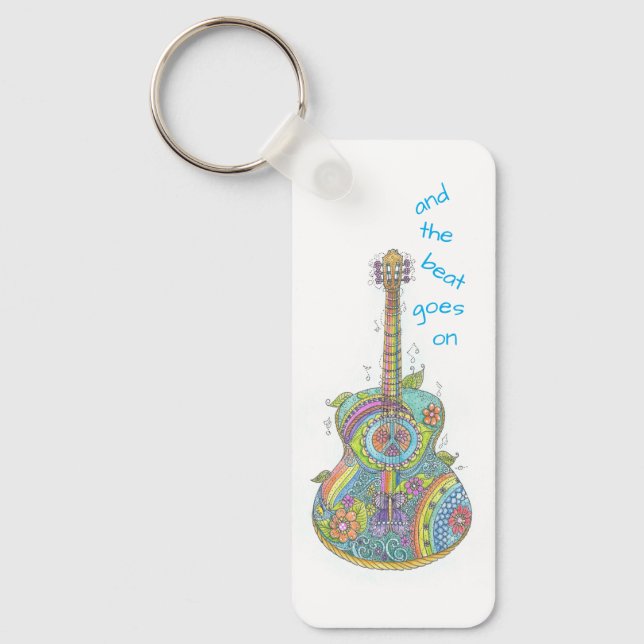 Hippy Guitar Nyckelring (Framsida)