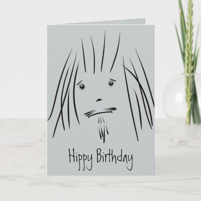 Hippy Guy Hippy Birthday Card (tomt) Kort (Framsida)