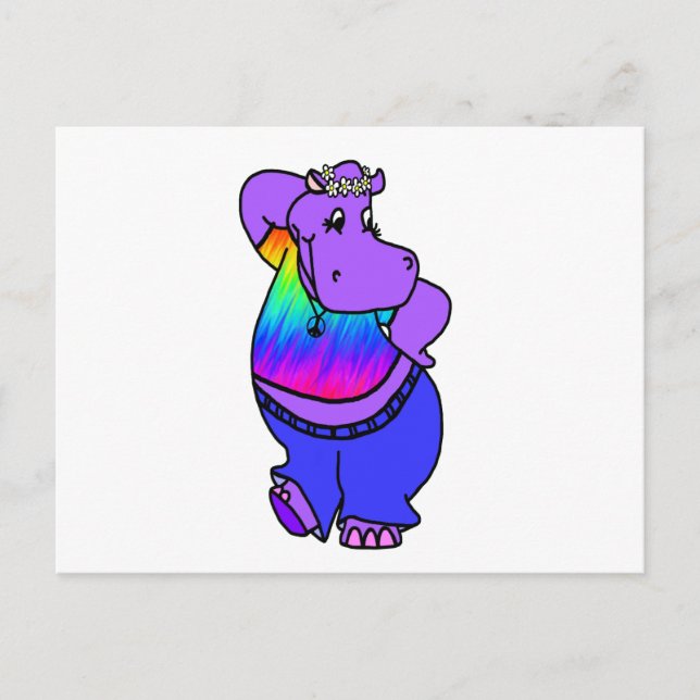 Hippy Hippo Vykort (Framsida)