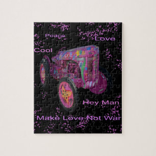 Hippy Kärlek Tractor, Jigszawa Puzzle Pussel