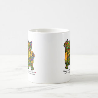 Hippy lycklig svart kattkaffemugg kaffemugg