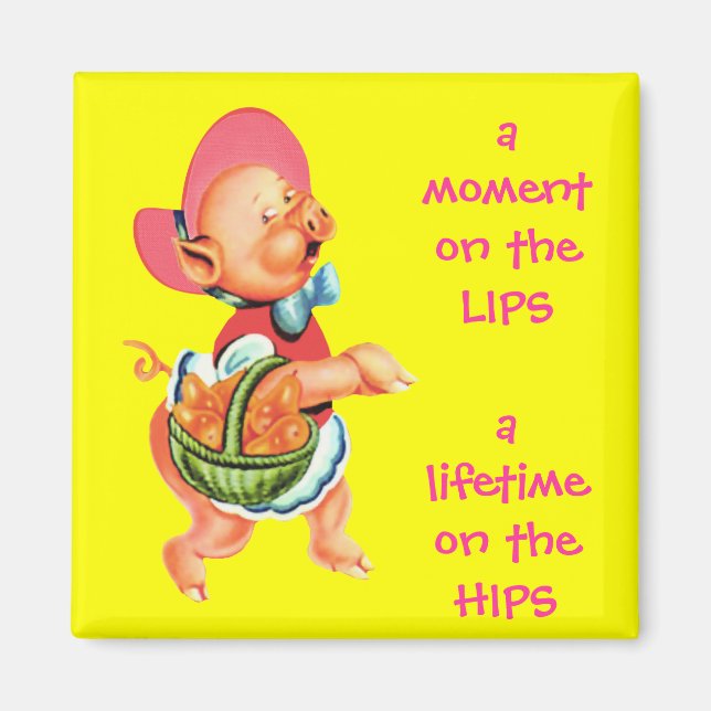 Hippy Miss Piggy Fridge Magnet (Framsidan)