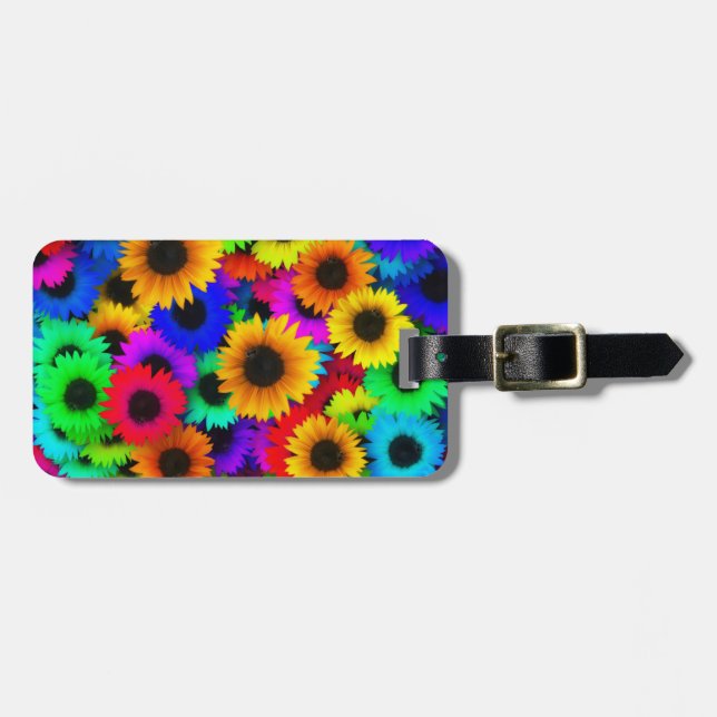 Hippy mönster för ljust Psychedelic blommabarn Bagagebricka (Horisontell Framsida)