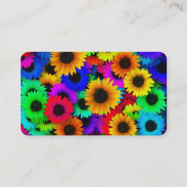 Hippy mönster för ljust Psychedelic blommabarn Visitkort (Framsida)