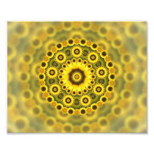 Hippy mönster för solrosFractalMandala Fototryck