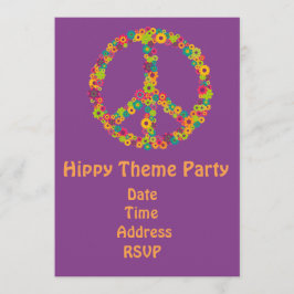 hippy party för 60-taltemaflower power inbjudningar