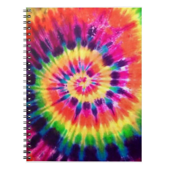 Hippy Peace Retro 60s Tie Dye Anteckningsbok (Framsidan)