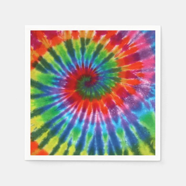 Hippy Peace Retro 60s Tie Dye Pappersservett (Framsidan)