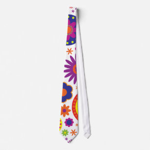 Hippy regnbågeblommor slips