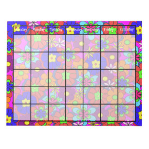 Hippy Retro blommakalender Anteckningsblock