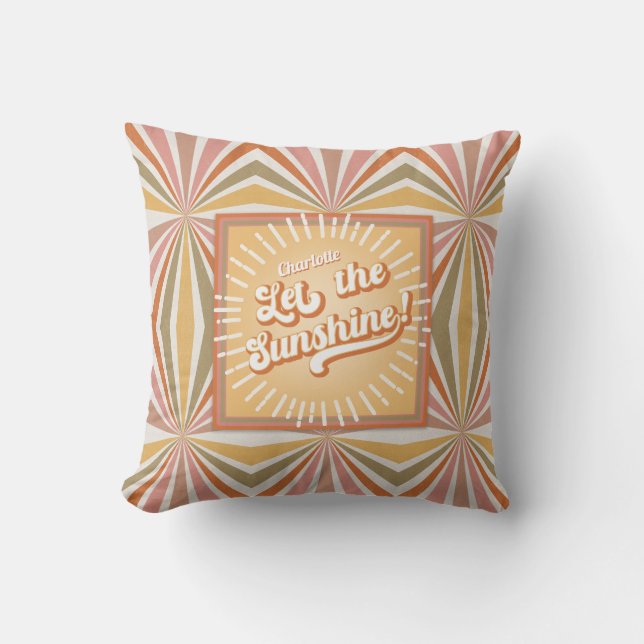 Hippy Retro Vibe 70:e låt solnedgången sjunka Kudde (Framsida)