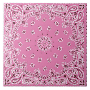 Hippy rosa Bandanna för Retro 60-tal70-tal Kakelplatta