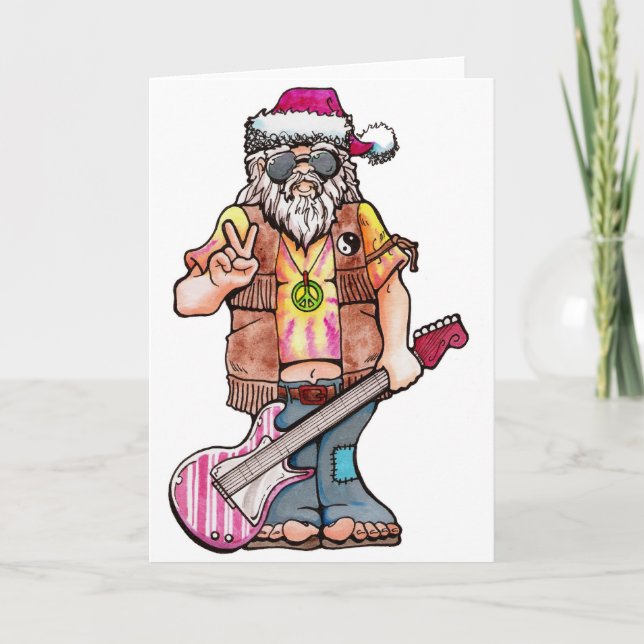 Hippy Santa något att säga "kalla Yule ", Helgkort (Framsida)