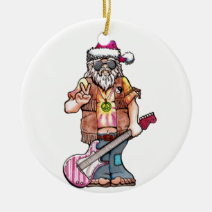 Hippy Santa något att säga "kalla Yule ", Julgransprydnad Keramik