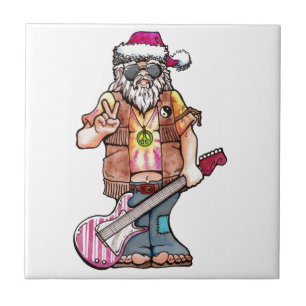 Hippy Santa något att säga "kalla Yule ", Kakelplatta