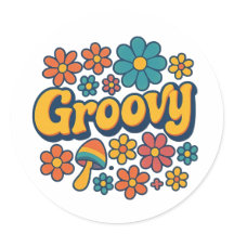 Hippy Style Groovy Sticker