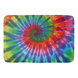 Hippy Tie Dye 60s Retro Colorful Boho Badrumsmatta