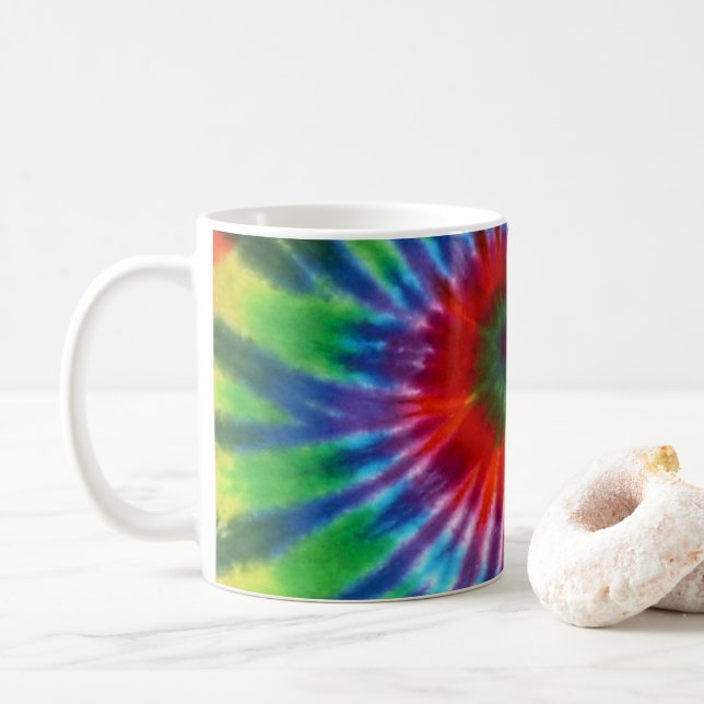 Hippy Tie Dye 60s Retro Colorful Boho Kaffemugg (Med munk)