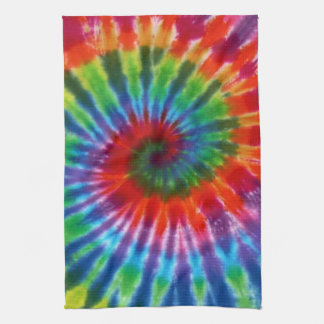 Hippy Tie Dye 60s Retro Colorful Boho Kökshandduk
